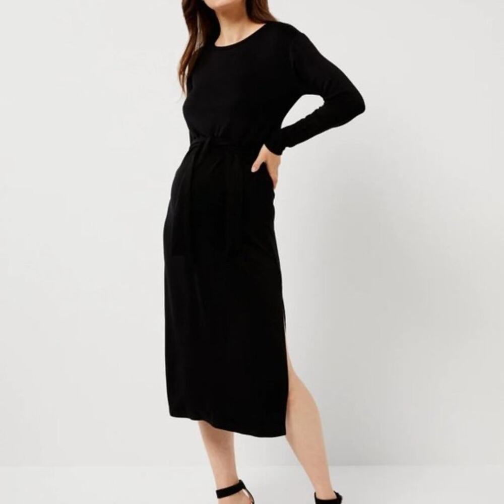 BB Dakota by Steve Madden Black Long Sleeve Tie Front Maternity Dress Size XS